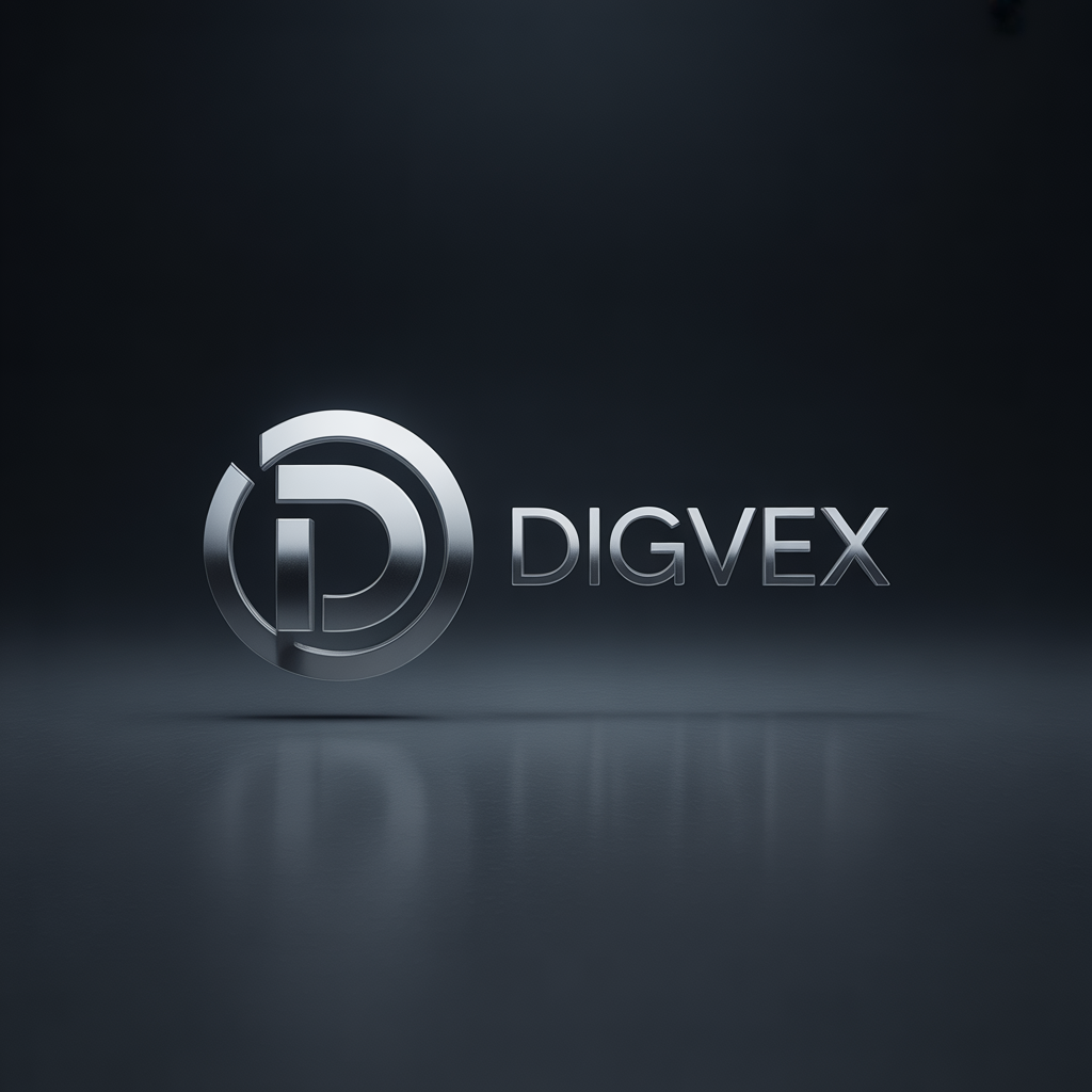 ideogram v3.0 professional digvex logo with modern sleek typography featuring a bold metallic 0